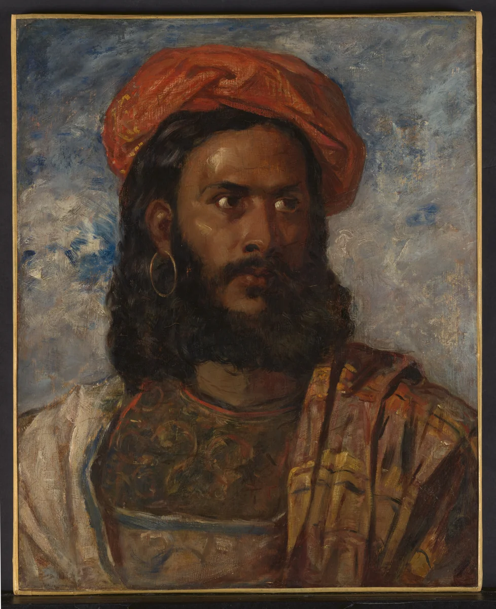 Study of a Man, Bust-Length, in Moorish Costume by William James Müller, painting, 1841-1845