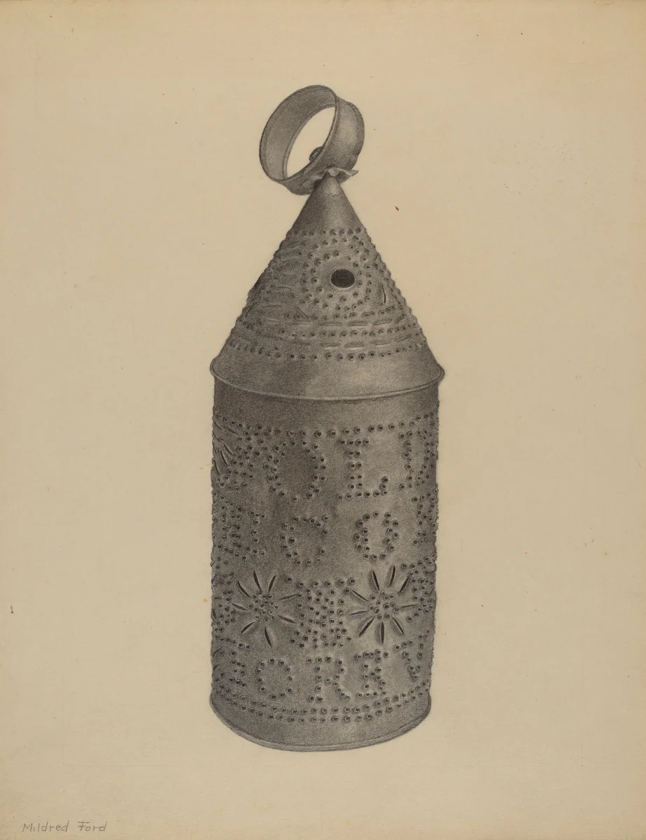 Lantern by Mildred Ford, index of american design, 1937