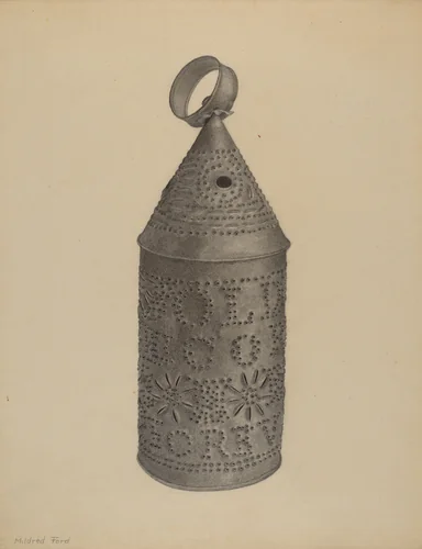 Lantern by Mildred Ford, index of american design, 1937