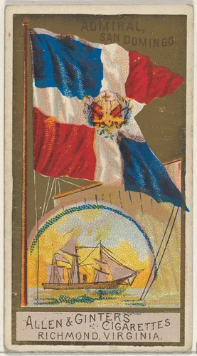 Admiral, San Domingo, from the Naval Flags series (N17) for Allen & Ginter Cigarettes Brands by Allen & Ginter, print, 1886-1891