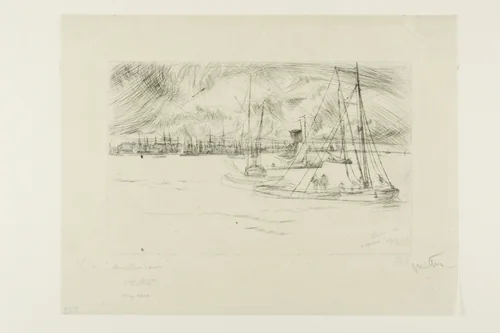 Amsterdam, from the Tolhuis by James McNeill Whistler, print, 1863