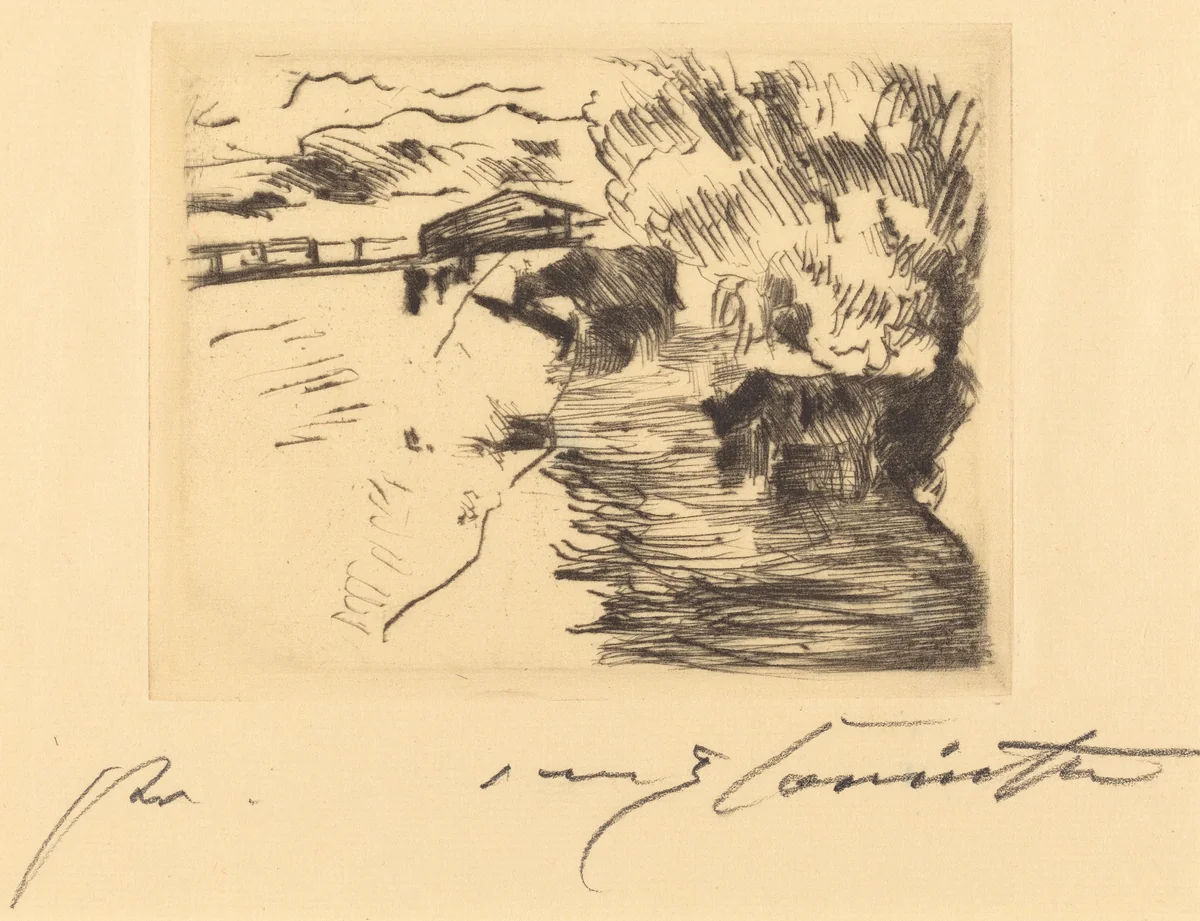 Am see (On a Lake) by Lovis Corinth, print, 1858-1925
