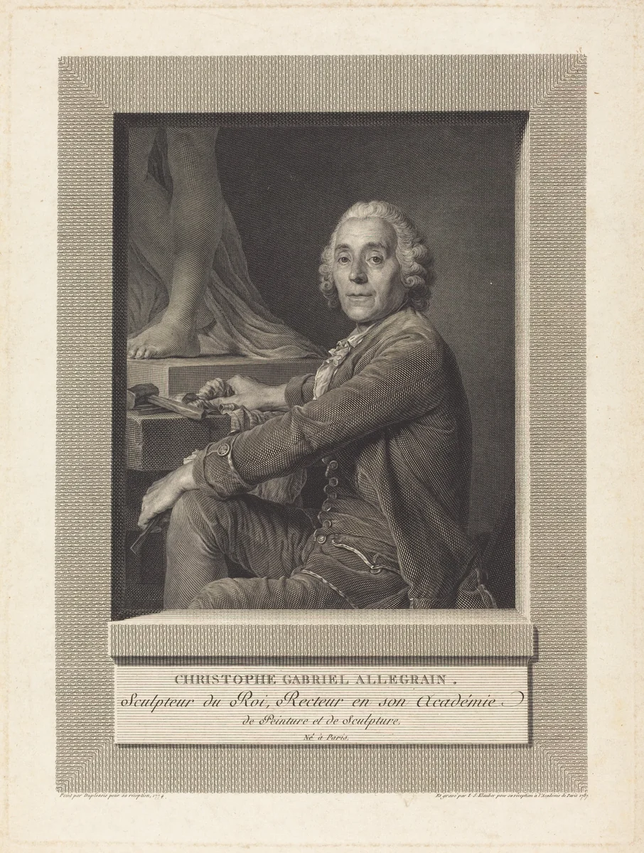 Christophe Gabriel Allegrain by Ignaz Sebastian Klauber; Joseph Siffred Duplessis, print, 1787