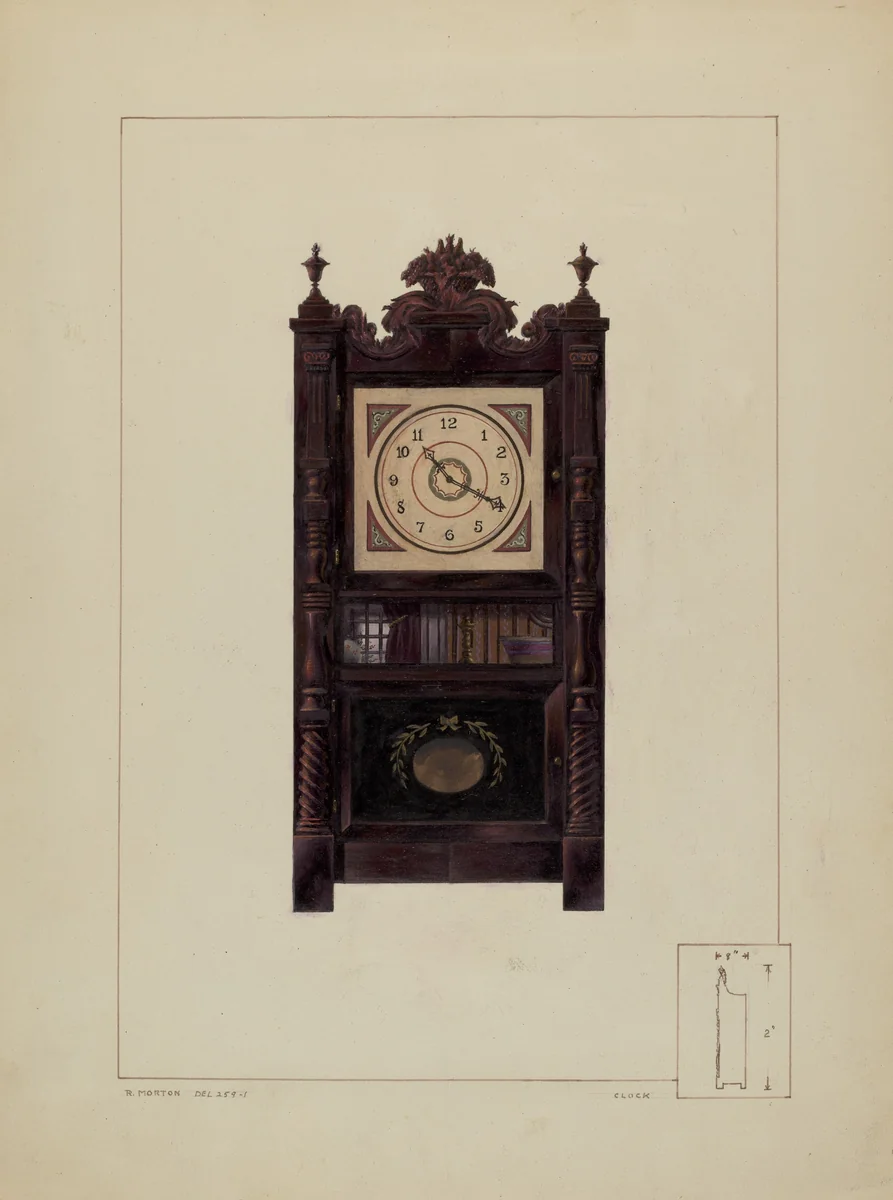Clock by Ralph Morton, index of american design, 1935-1942