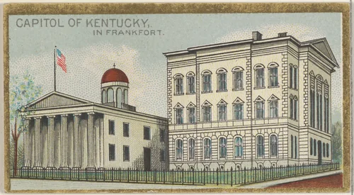 Capitol of Kentucky in Frankfort, from the General Government and State Capitol Buildings series (N14) for Allen & Ginter Cigarettes Brands by Allen & Ginter, print, 1889