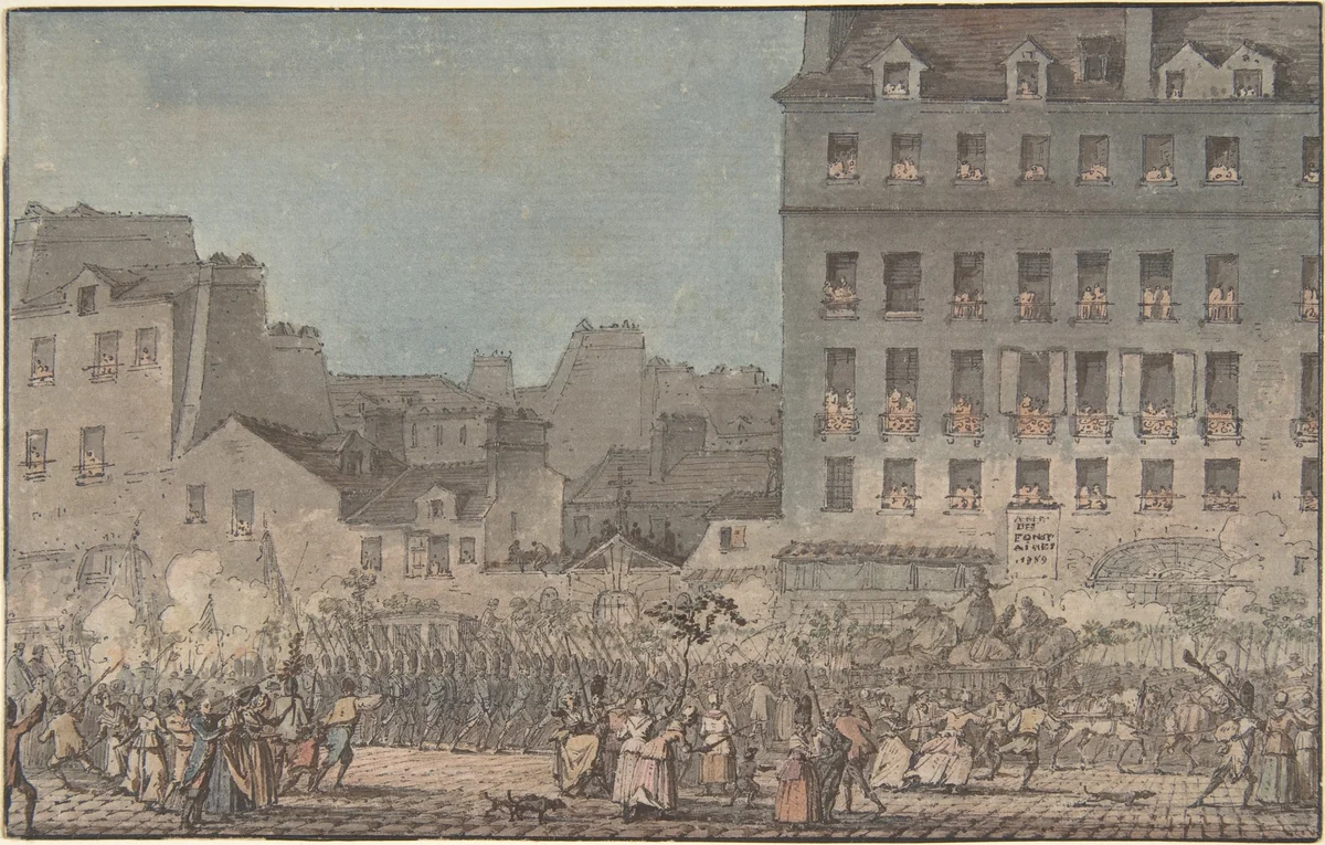 Louis XVI Entering Paris, October 6, 1789 by Jacques François Joseph Swebach, drawing, 1789