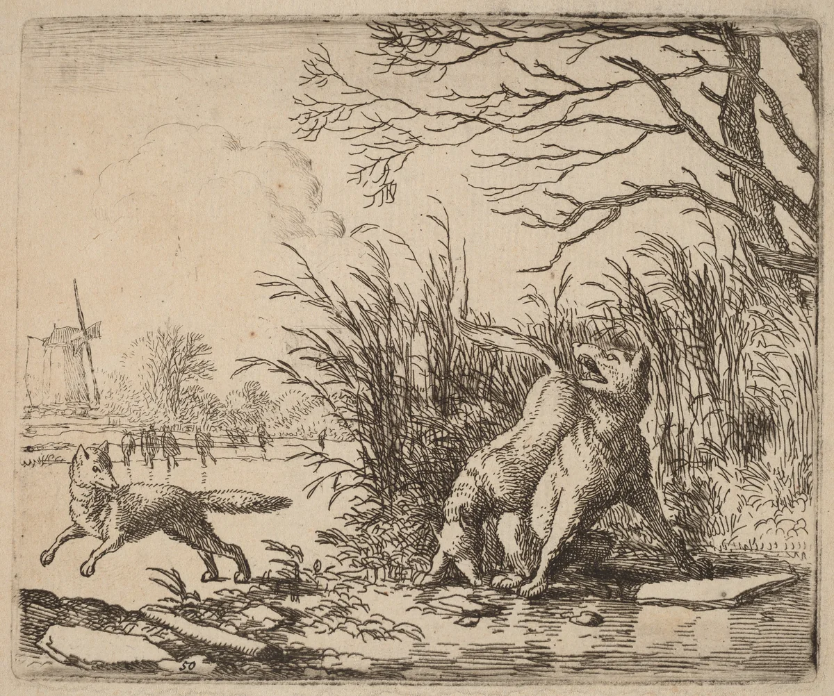 The Wolves on the Ice by Allart van Everdingen, print, 1645-1656