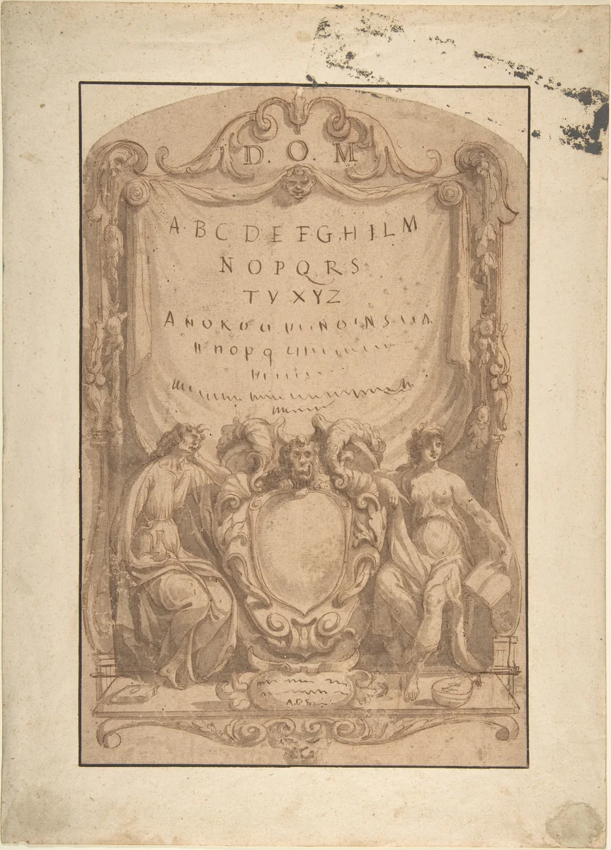 Design for a Title Page by anonymous, drawing, 1700-1800