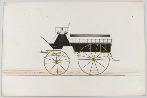 Design for Wagonette (unnumbered) by Brewster & Co., drawing, 1865-1875