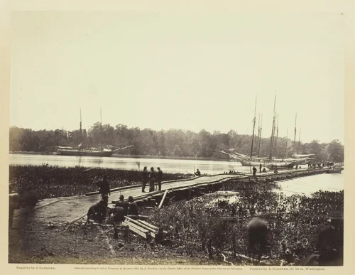Pontoon Bridge Across The James by James Gardner, photograph, 1864