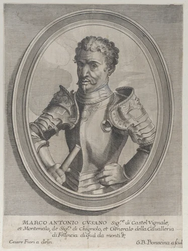 Portrait of Marc'Antonio Cusano by Giovanni Battista Bonacina, print, 1640-1670