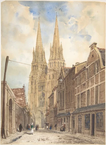 View of Bayeux by Thomas Shotter Boys, drawing, 1832