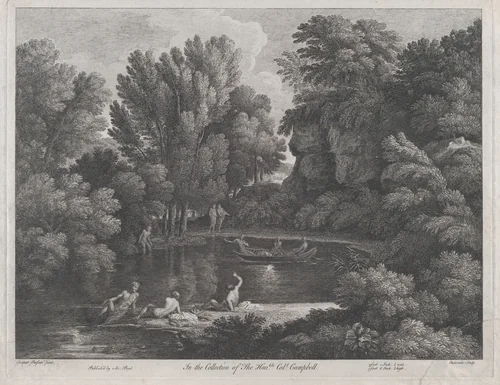 Landscape by Jean Baptiste Claude Chatelain, print, 1743