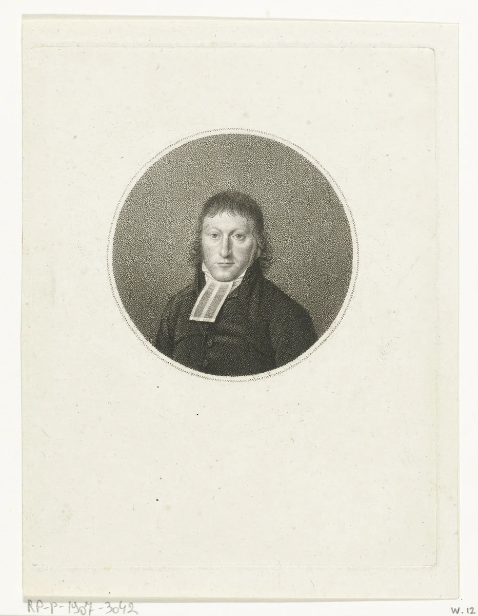 Portret van Bernardus Verwey by Jan Willem Caspari, print, 1789-1822