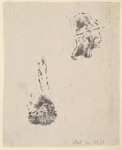 Proof from a block of sketches by Jean-François Millet, print, 1834-1875