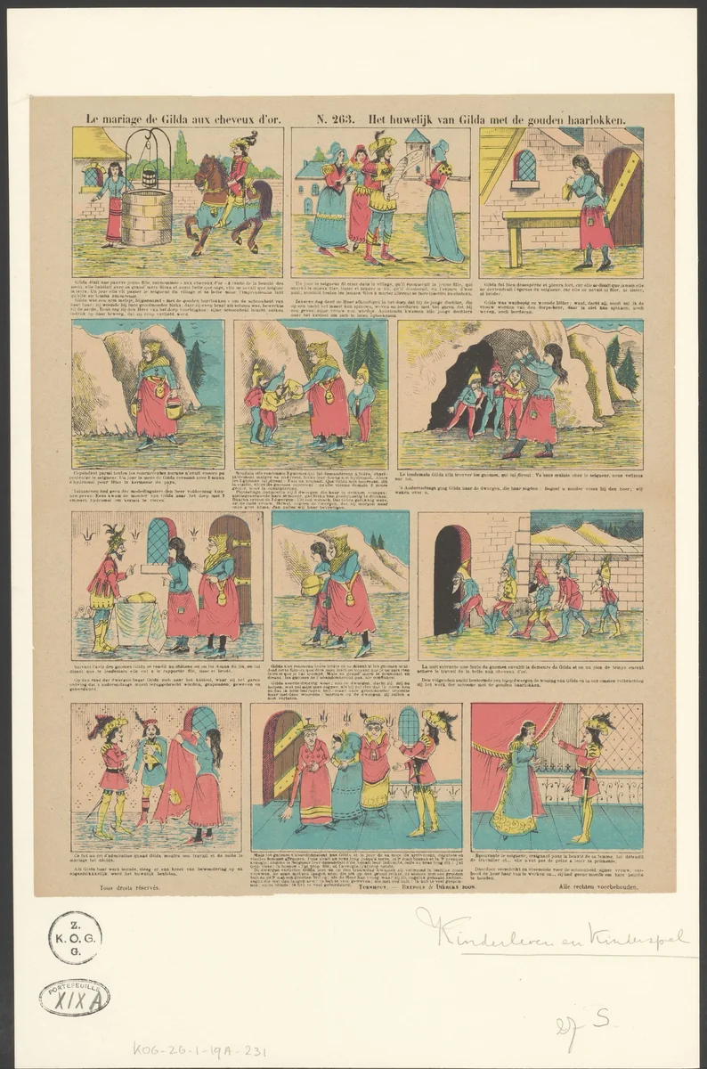 Gilda met de gouden haarlokken by anonymous, print, 1833-1911