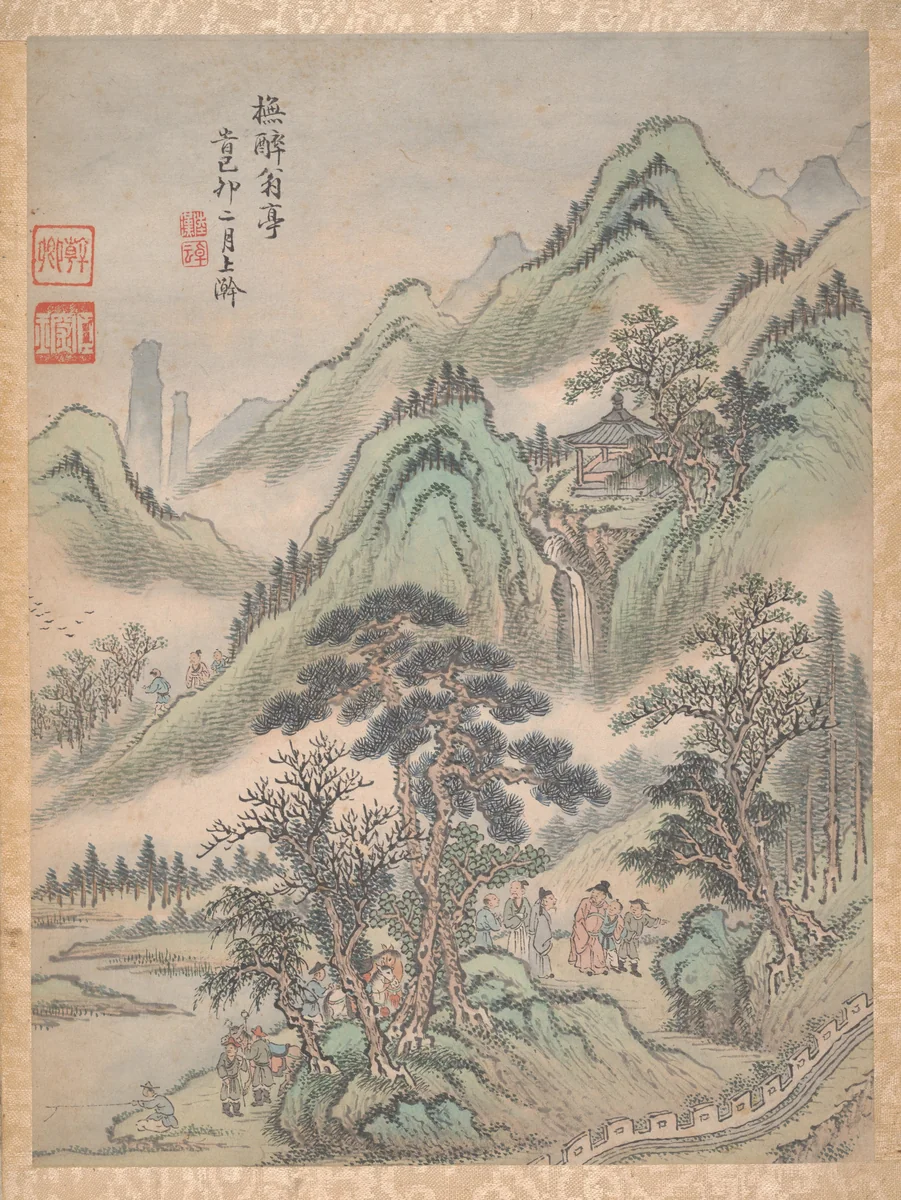 Eight landscapes by Lu Han, painting, 1699