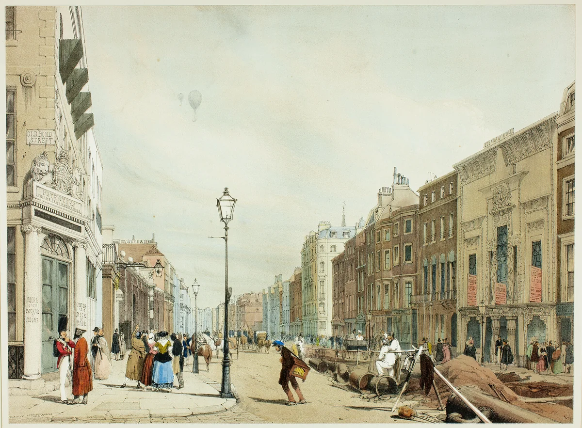 Piccadilly, Looking Towards the City, plate seventeen from Original Views of London as It Is by Thomas Shotter Boys, print, 1842