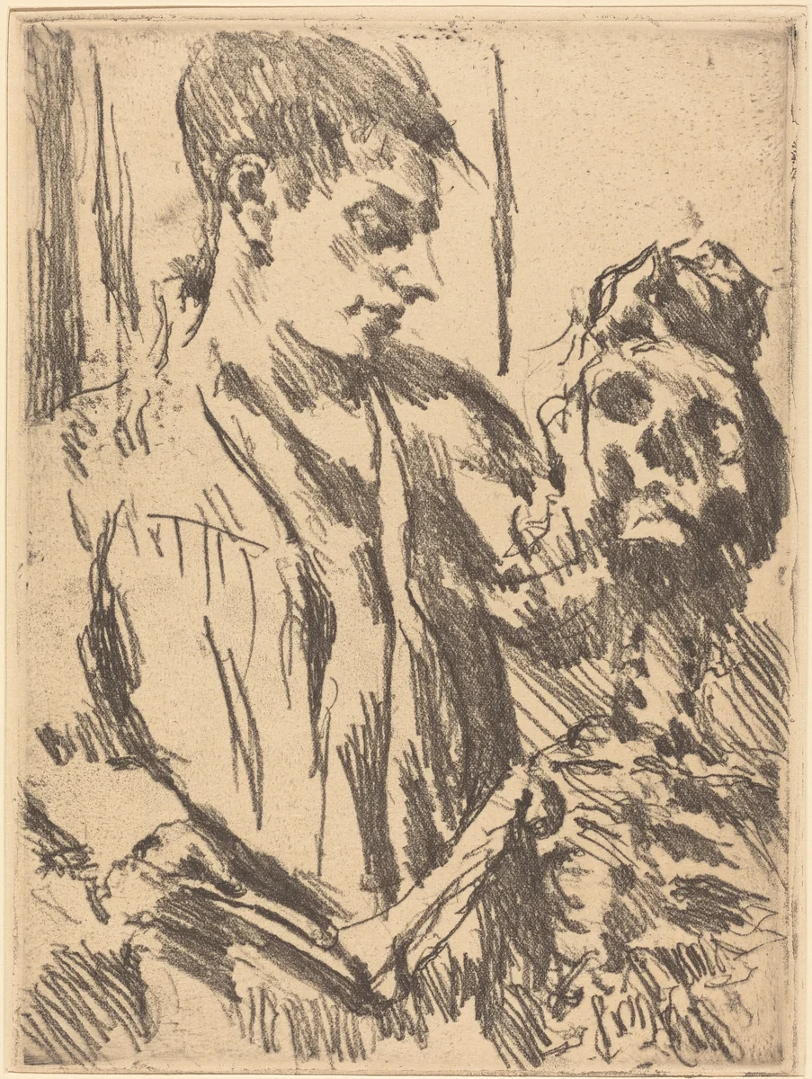 Death and the Young Man (Tod und Jüngling) from Dance of Death (Totentanz) by Lovis Corinth, portfolio, 1921