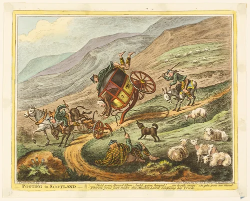 Posting in Scotland by James Gillray, print, 1805