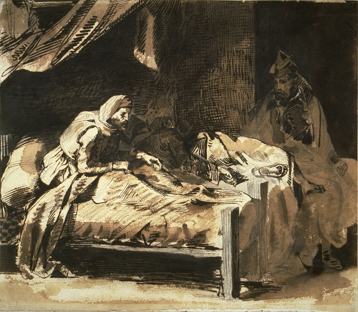 Military Hospital by Eugène Delacroix, drawing, 1814-1863