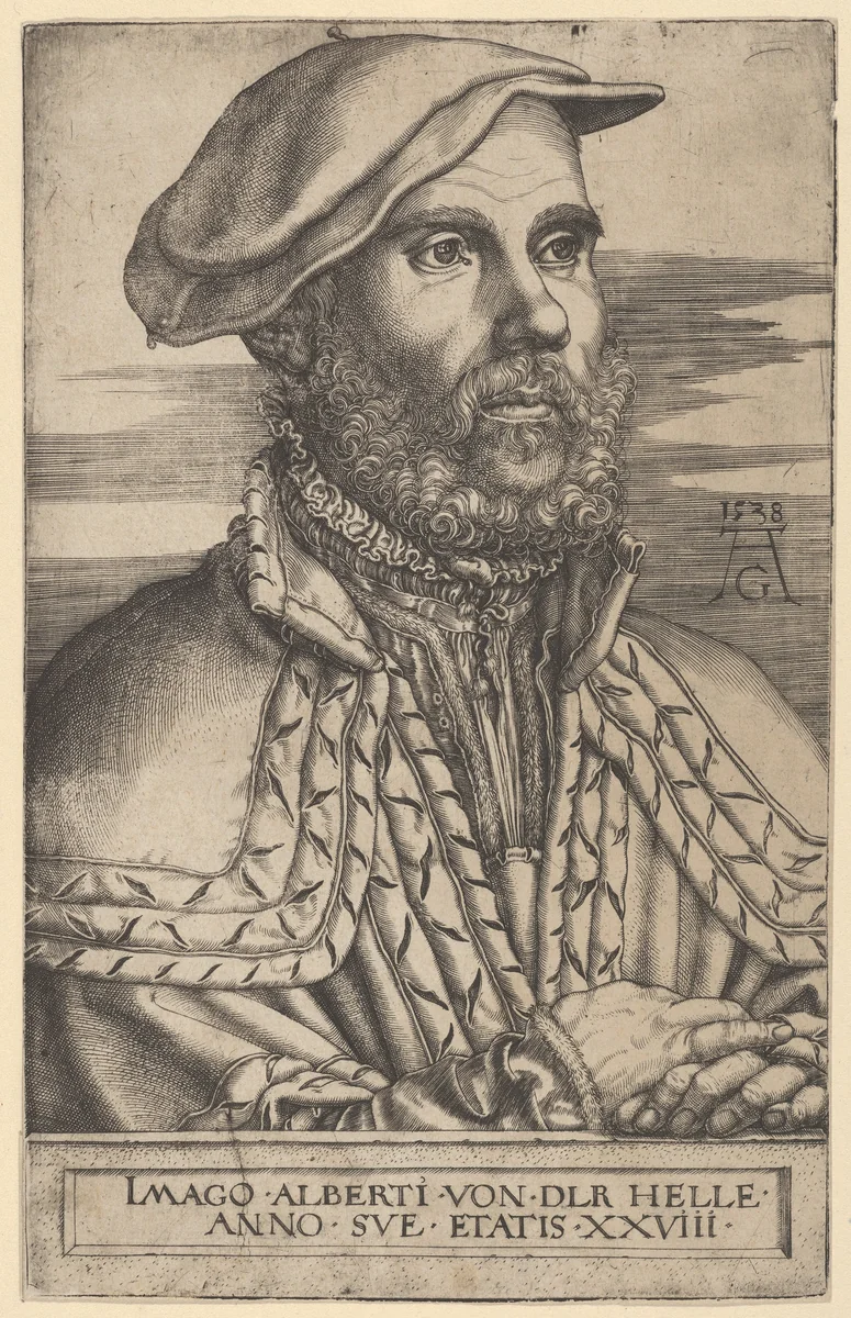 Albert van der Helle by Heinrich Aldegrever, print, 1538