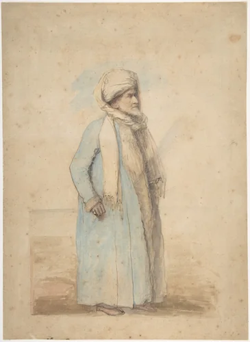 Bearded Man in Oriental Costume by Ozias Humphrey, drawing, 1775-1785