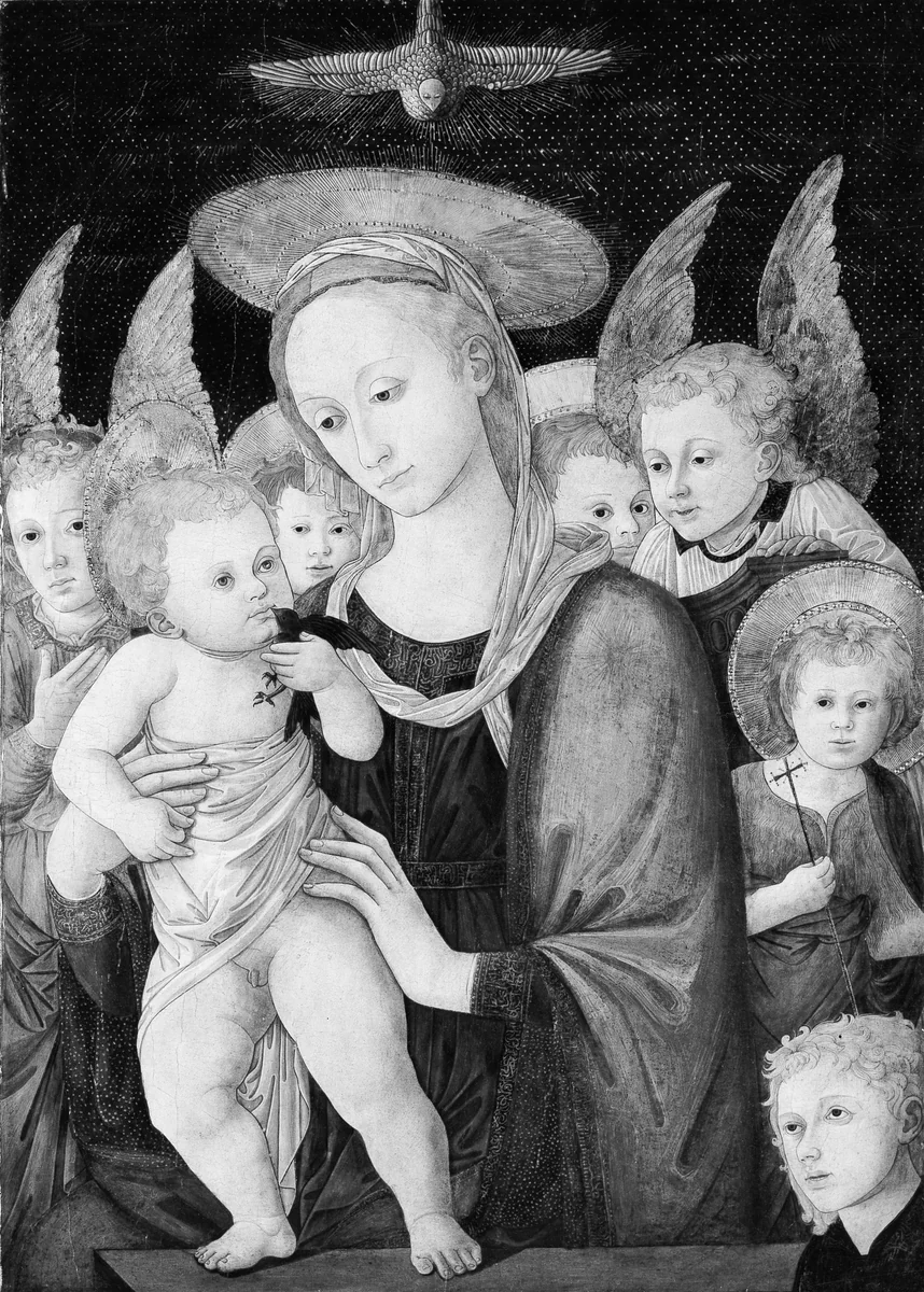 Madonna and Child with the Infant Saint John the Baptist and Angels by Pseudo-Pier Francesco Fiorentino, painting, 1460-1500