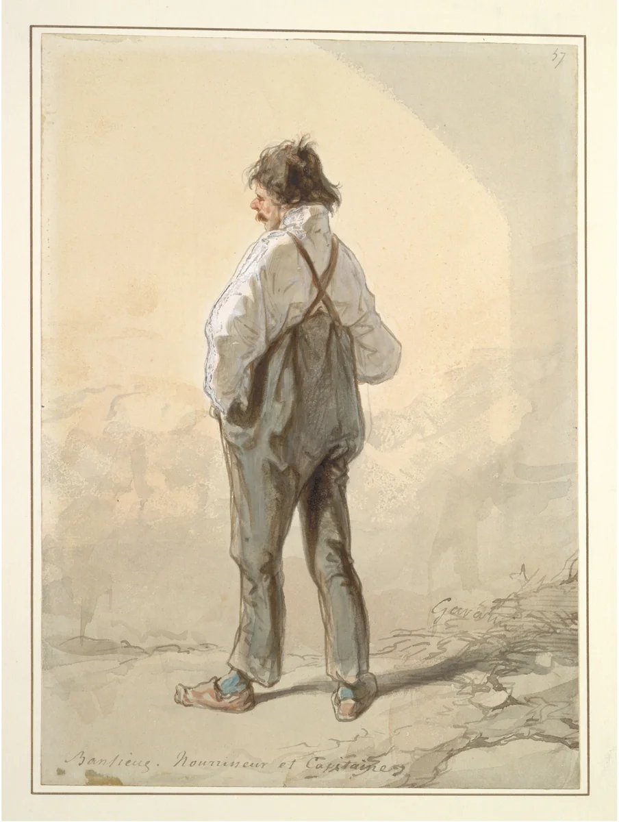 The Suburbs: Stock Raiser and Captain by Paul Gavarni, drawing, 1859-1860