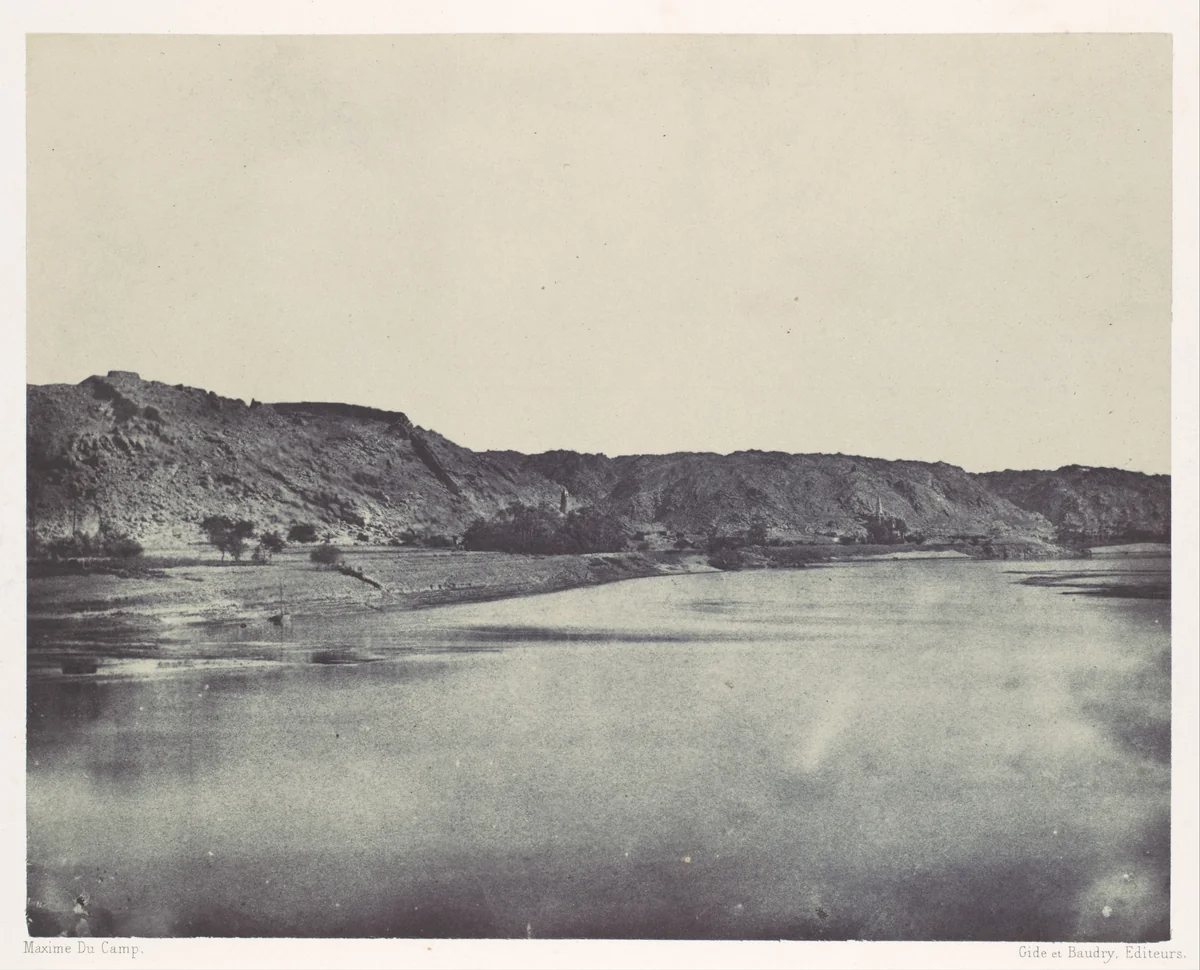 Nubie. Rive Orientale du Nil (Village de Bab). Vue prise au sud de Philoe by Maxime Du Camp, photograph, 1850