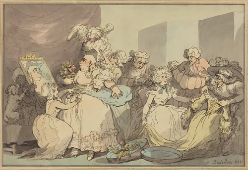 Dressing for a Birthday by Thomas Rowlandson, print, 1788