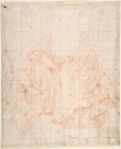 Study of Four Saints by Correggio, drawing, 1525-1534