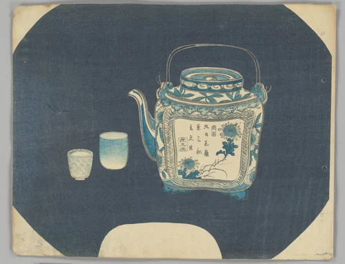 Sometsuke Sencha Teapot and Cups by Yamada Hōgyoku (山田抱玉), print, 1830-1839