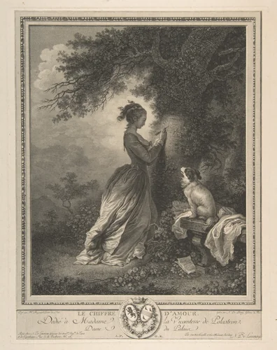 Le Chiffre d'Amour by Jean Honoré Fragonard, print, 1745-1806