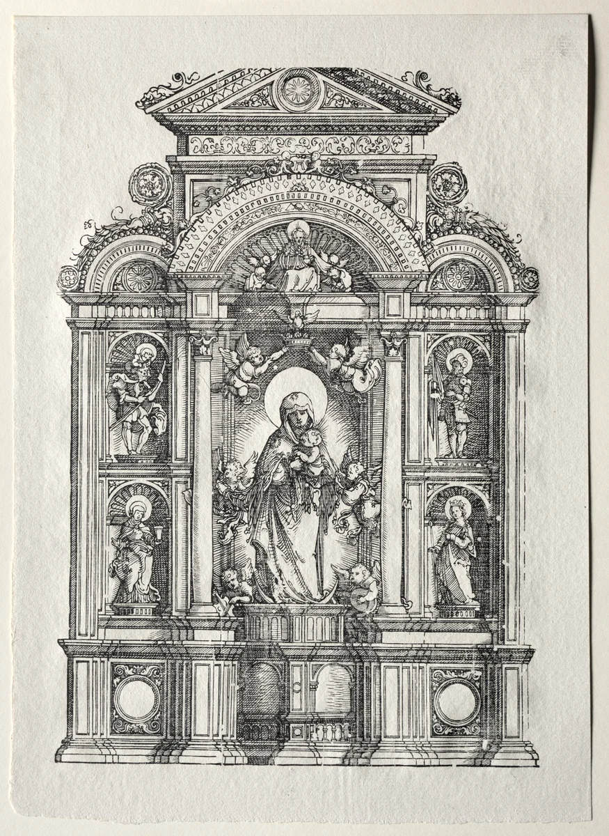 Altar mit der Schönen Maria von Regensburg by Albrecht Altdorfer, print, 1520