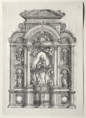 Altar mit der Schönen Maria von Regensburg by Albrecht Altdorfer, print, 1520