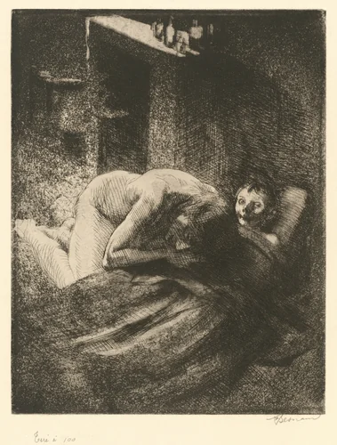 Misery (La Misère) by Albert Besnard, print, 1886