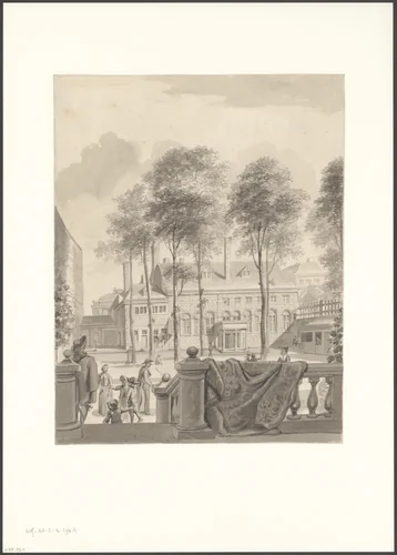 Gezicht op het Leprozenhuis by anonymous, drawing, 1800-1866