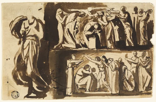Figure Studies by George Romney, drawing, 1775-1800