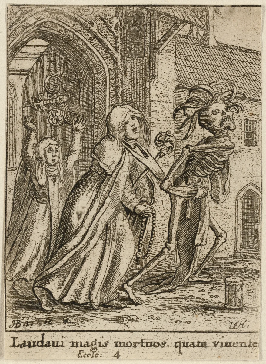 The Abbess and Death by Wenceslaus Hollar
Hans Holbein the younger, print, 1651