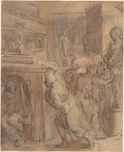 Emblematic Scene by Otto van Veen, drawing, 1607