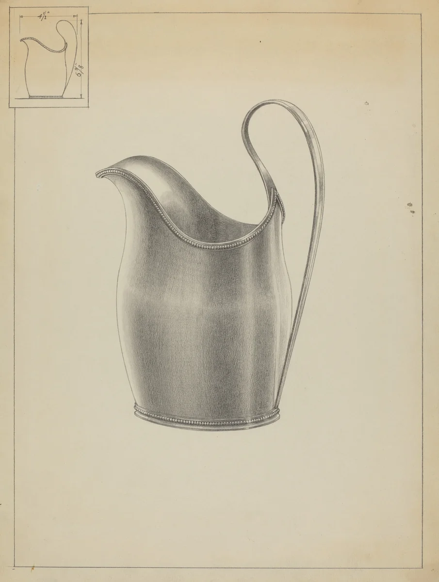 Silver Creamer by Simon Weiss, index of american design, 1936