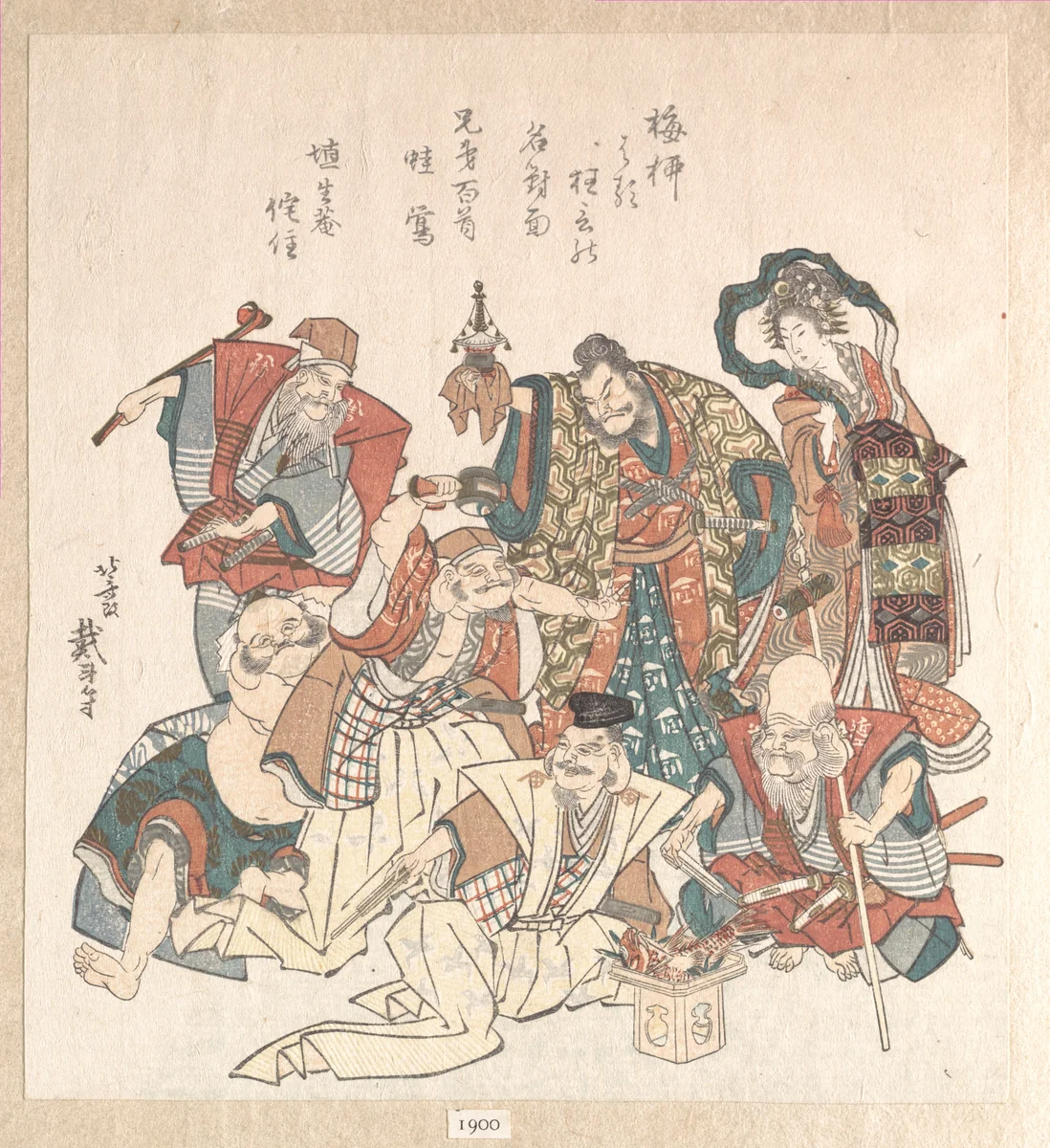 Seven Gods of Good Fortune by Katsushika Hokusai (葛飾 北斎), print, 1808-1827