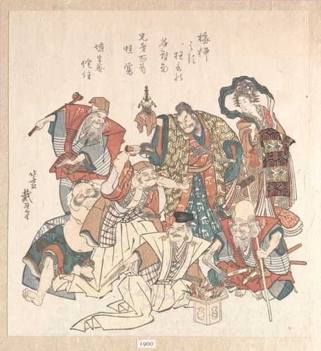 Seven Gods of Good Fortune by Katsushika Hokusai (葛飾 北斎), print, 1808-1827