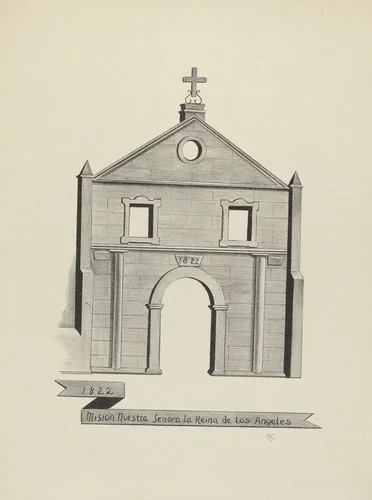Mision Nuestra Senora la Reina de Los Angeles by James Jones, index of american design, 1935-1942