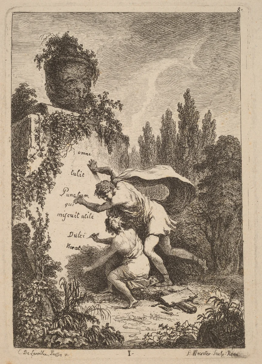 Nella Venuta in Roma: pl. 1 by Franz Edmund Weirotter; Étienne de Lavallée-Poussin, print, 1764