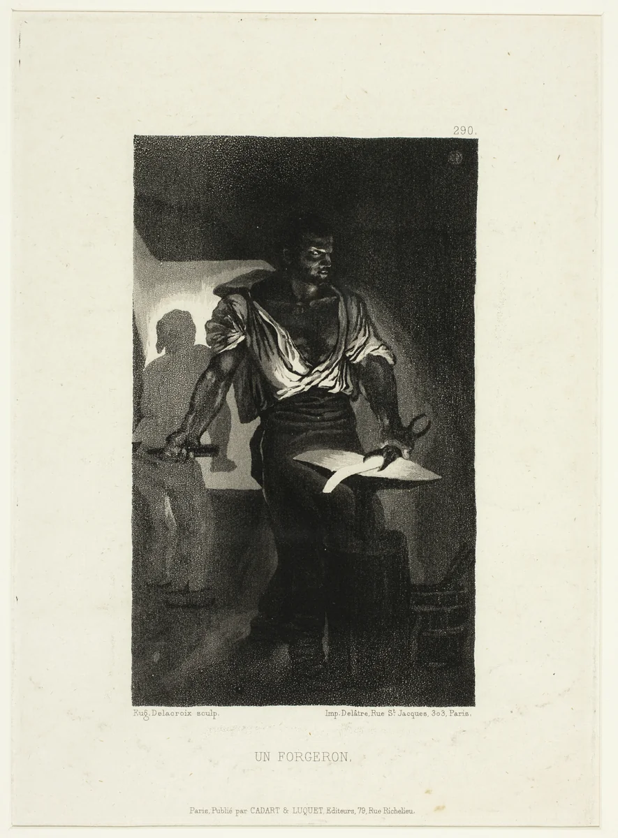 The Blacksmith by Eugène Delacroix, print, 1833