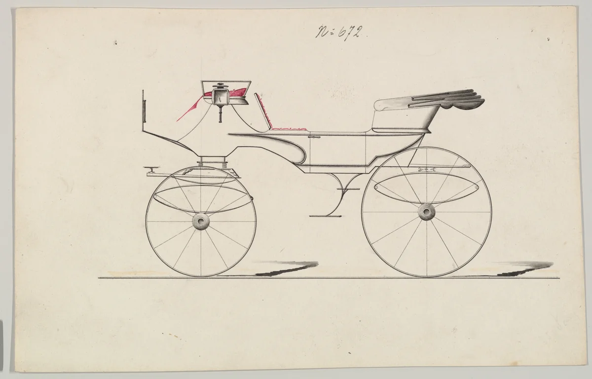 Design for Vis-à-vis, no. 672 by Brewster & Co., drawing, 1865-1875