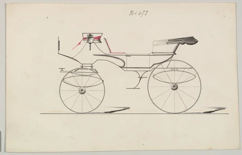 Design for Vis-à-vis, no. 672 by Brewster & Co., drawing, 1865-1875
