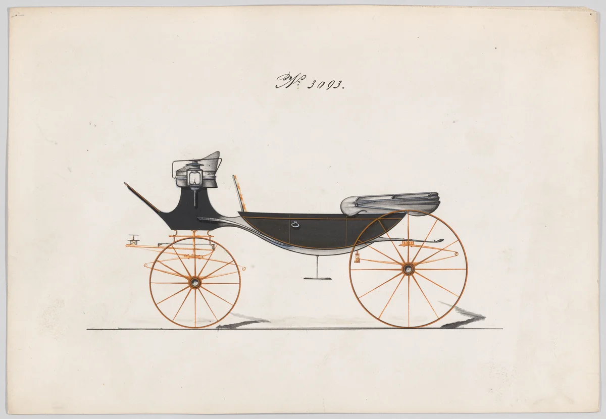 Vis-à-vis/Brett #3093 by Brewster & Co., drawing, 1875